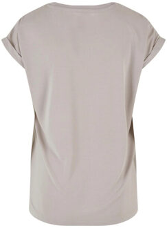 urban classics Dames modal verlengd schouder t-shirt Taupe