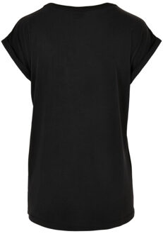 urban classics Dames modal verlengd schouder t-shirt Zwart - XS