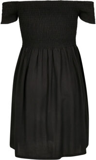 urban classics Dames off shoulder smock jurk Zwart - XS