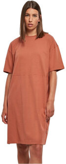 urban classics Dames organic oversized t-shirt met zijsplitten - maat M Rood