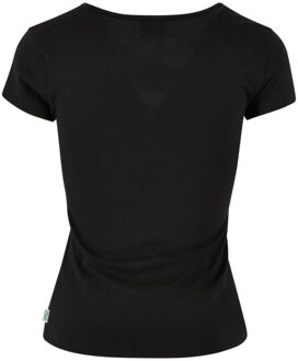 urban classics Dames organisch asymmetrisch t-shirt Zwart - S