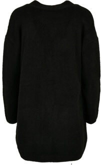 urban classics Dames pluizig grof gebreid vest - maat 4XL Zwart