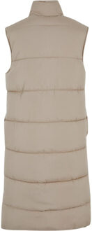 urban classics Dames puffer lang gilet Beige - S