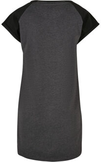 urban classics Dames raglan t-shirt met contrastdetail - maat L Grijs