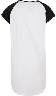 urban classics Dames raglan t-shirt met contrastdetail Wit