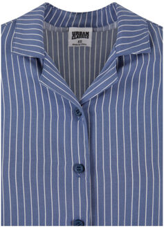 urban classics Dames resort gestreept overhemd Blauw - XXL