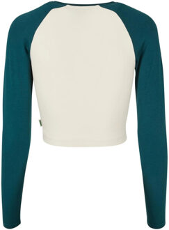 urban classics Dames retro organic crop t-shirt met lange mouwen Beige
