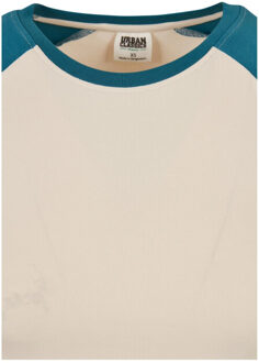 urban classics Dames retro stretch t-shirt met korte mouwen Beige - 4XL