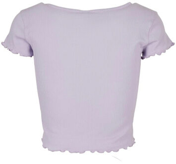 urban classics Dames ribbed button-down crop top - maat 4XL Paars