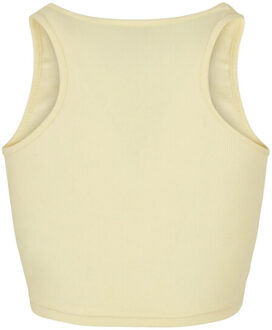 urban classics Dames ribbed crop top - maat XXL Geel