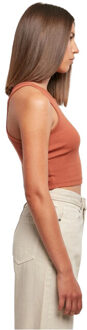 urban classics Dames ribbed crop top Rood - XS