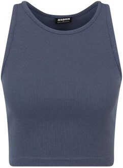 urban classics Dames ribbed crop top (set van 2) Blauw - L