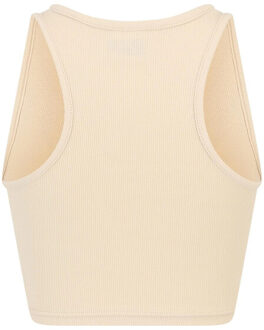 urban classics Dames ribbed crop top (set van 2) - maat XXL Taupe