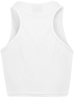 urban classics Dames ribbed crop top Wit - L