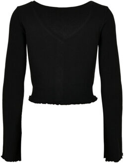 urban classics Dames ribbed cropped vest Zwart - XXL