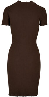 urban classics Dames ribbed t-shirt jurk - maat XXL Bruin