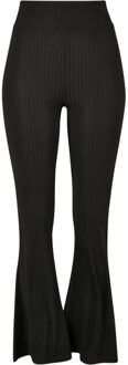 urban classics Dames ribbed uitlopende legging met hoge taille Zwart - 4XL