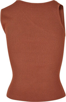urban classics Dames ribgebreide asymmetrische top - maat XL Rood