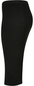 urban classics Dames ribgebreide midi rok Zwart - 4XL