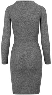 urban classics Dames ribjurk Grijs - S