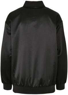 urban classics Dames satijnen oversized bomberjack - maat S Zwart