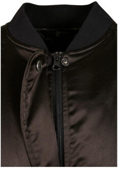 urban classics Dames satijnen oversized bomberjack - maat XXXL Zwart