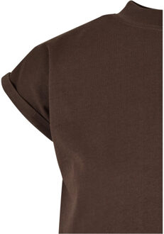 urban classics Dames schildpad jurk met verlengde schouder Bruin - XS