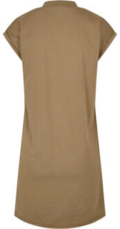 urban classics Dames schildpad jurk met verlengde schouder Groen - XS