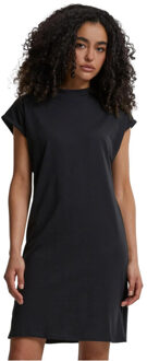 urban classics Dames schildpad jurk met verlengde schouder Zwart - L