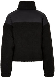 urban classics Dames sherpa fleece jas Zwart - XXXL