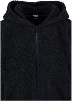 urban classics Dames sherpa oversized full zip hoodie Zwart - 4XL