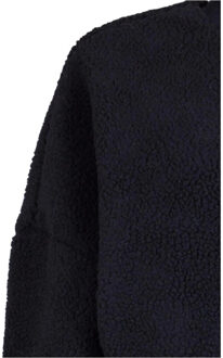 urban classics Dames sherpa sweater met staande kraag - maat XS Zwart