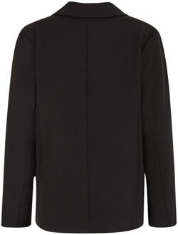 urban classics Dames single-breasted lange blazer - maat L Zwart