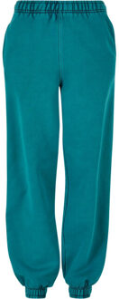urban classics Dames stone wash hoge wijdte sweatbroek - maat L Groen