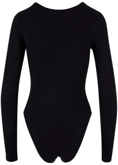 urban classics Dames stretch jersey body met lange mouwen Zwart