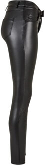 urban classics Dames synthetisch leren broek mid rise Zwart - 28