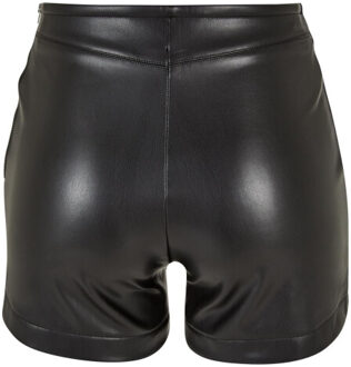 urban classics Dames synthetisch leren korte broek Zwart - XL