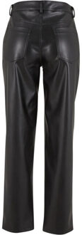 urban classics Dames synthetisch leren rechte pijp broek Zwart - 30
