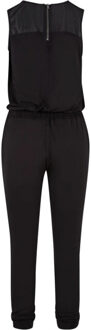 urban classics Dames technisch lange jumpsuit van mesh - maat S Zwart