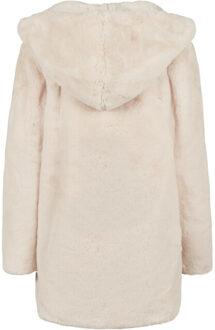 urban classics Dames teddy fleece mantel met capuchon Wit - S