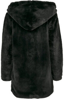 urban classics Dames teddy fleece mantel met capuchon Zwart - S