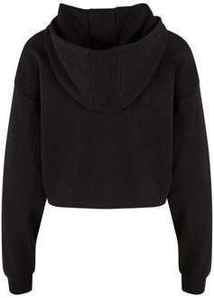 urban classics Dames terrycloth lichtgewicht oversized crop hoodie - maat XL Zwart