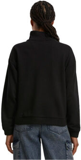 urban classics Dames terrycloth lichtgewicht sweatshirt Zwart - XXL