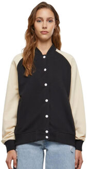 urban classics Dames terrycloth lichtgewicht varsity-jasje Zwart - M
