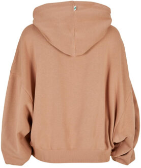 urban classics Dames terrycloth organic oversized hoodie Beige - XS / S