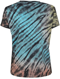 urban classics Dames tie dye boyfriend t-shirt - maat XS Zwart