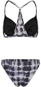 urban classics Dames tie dye triangle rug bikini Zwart - L