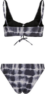 urban classics Dames tie dye vetersluiting bikini Zwart - S