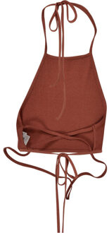 urban classics Dames trapezium geribd gewaad top Rood - XL