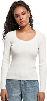 urban classics Dames trui met wijde hals en lange mouwen - maat XXL Beige